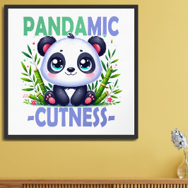 Pandamic Cuteness woordspeling. Schattigee baby Pa Foto Afdruk