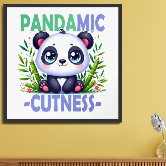Pandamic Cuteness woordspeling. Schattigee baby Pa Foto Afdruk