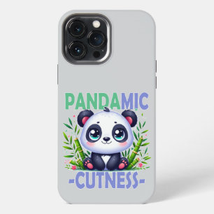 Pandamic Cuteness woordspeling. Schattigee baby Pa iPhone 13 Pro Max Hoesje