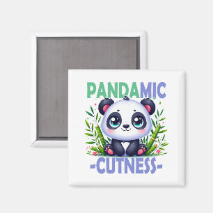 Pandamic Cuteness woordspeling. Schattigee baby Pa Magneet