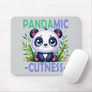 Pandamic Cuteness woordspeling. Schattigee baby Pa Muismat