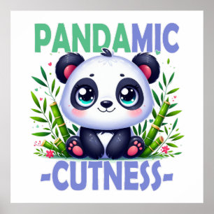 Pandamische schattigheid grap. Schattige baby Pand Poster