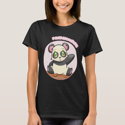 Pandamonium! Cute Panda T-Shirt, Japan Sakura T-sh T-shirt (Voorkant)