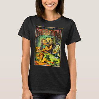 Pandamonium Funny Panda horror film poster T-shirt