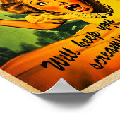 Pandamonium Funny Panda retro horror film poster (Hoek)