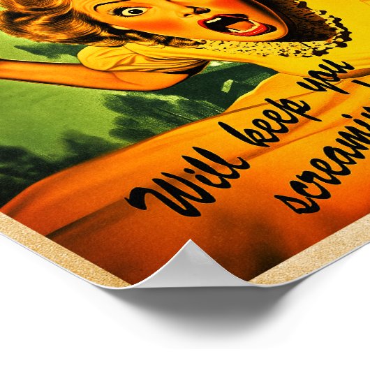 Pandamonium Funny Panda retro horror film poster (Hoek)