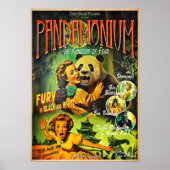 Pandamonium Funny Panda retro horror film poster (Voorkant)