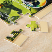 Pandamonium Funny Panda retro horror film poster Legpuzzel (Zijkant)