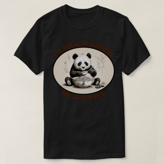 PandaMonium in een kom T-shirt (Design voorkant)