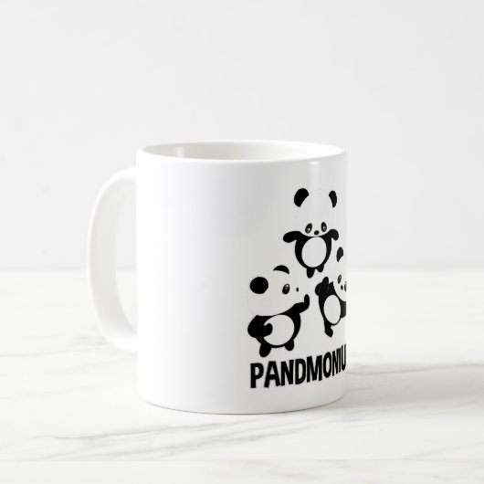 Pandamonium TShirt Funny Panda Beer Pun T-shirt Koffiemok (Voorkant links)