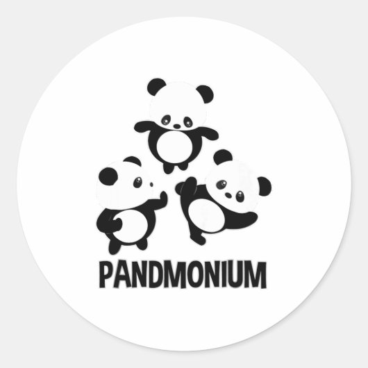 Pandamonium TShirt Funny Panda Beer Pun T-shirt Ronde Sticker (Voorkant)