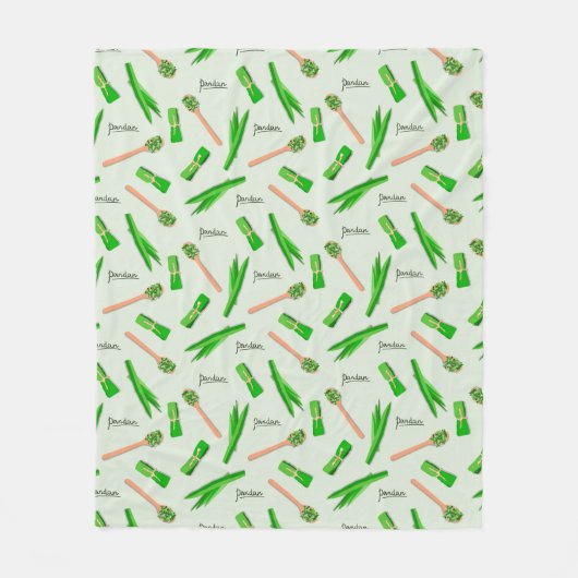 Pandan Leaf Pattern Fleece Blanket Deken (Voorkant)