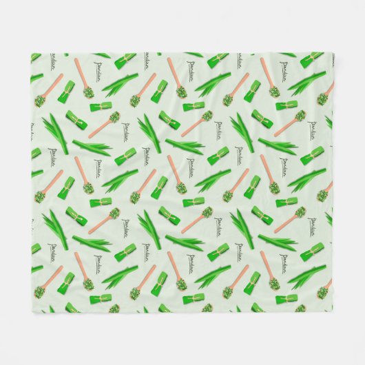 Pandan Leaf Pattern Fleece Blanket Deken (Voorkant (Horizontaal))