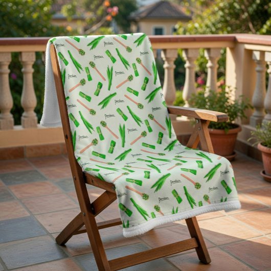 Pandan Leaf Pattern Fleece Blanket Sherpa Deken