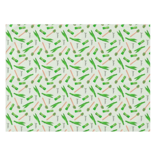 Pandan Leaf Pattern Tablecloth | Tropical Kitchen  Tafelkleed (Voorkant (Horizontaal))