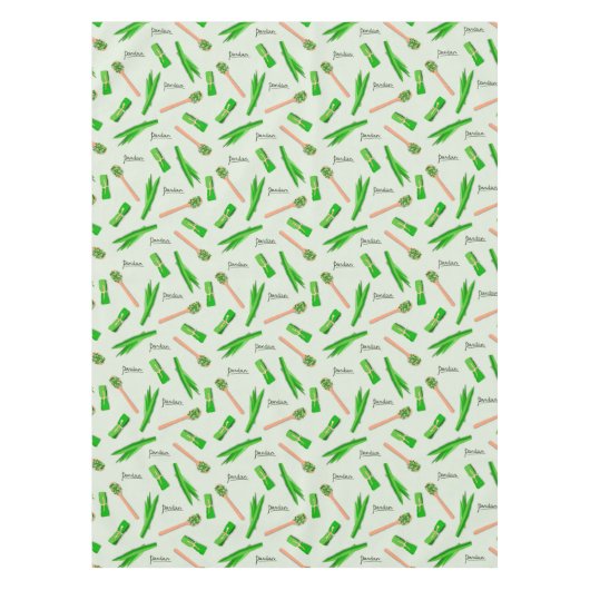 Pandan Leaf Pattern Tablecloth | Tropical Kitchen  Tafelkleed (Voorkant)