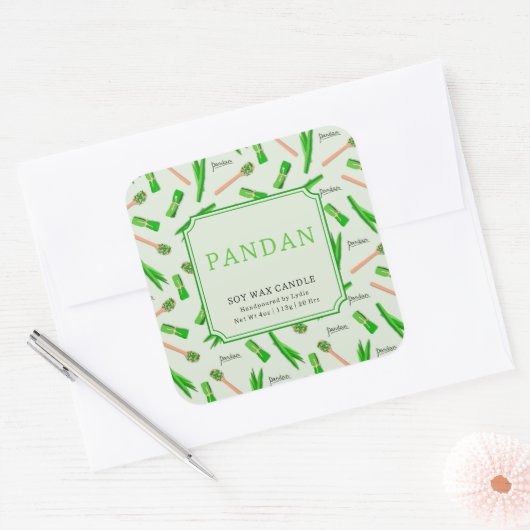 Pandan Soy Wax Candle Custom Sticker (Envelop)