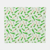 Pandanbladpatroon Fleece Deken (Voorkant (Horizontaal))