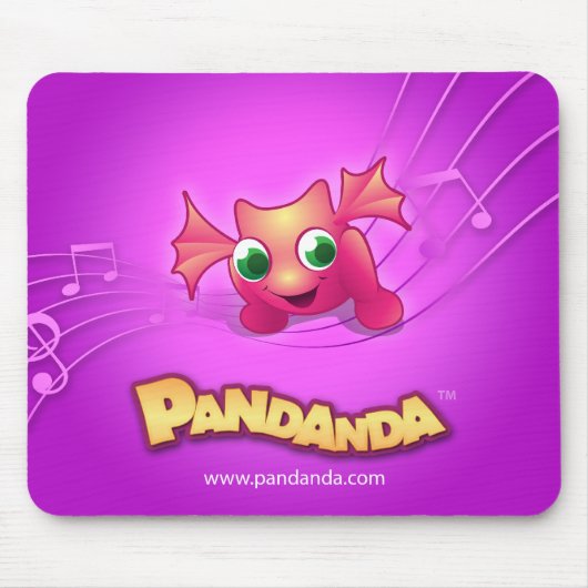 Pandanda Pink Dragon Mousepad Muismat (Voorkant)