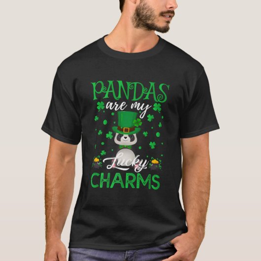 Pandas Are My Lucky Charms St Patrick'S Day T-shirt (Voorkant)
