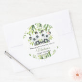 Pandas Bamboe Groen Twin Boy Meisje Baby shower Ronde Sticker (Envelop)