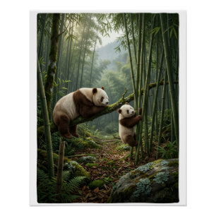 Pandas Bamboebos Natuurlijke Donsdeken Perfect Poster