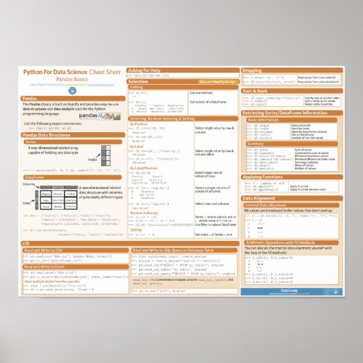 Pandas Basic Cheat Poster (Voorkant)