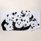 Pandas Beach Towel Family Panda Strandlaken (Voorkant)
