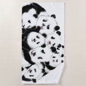 Pandas Beach Towel Family Panda Strandlaken (Voorkant)