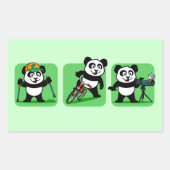 Pandas buiten rechthoekige sticker (Voorkant)