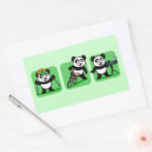 Pandas buiten rechthoekige sticker (Envelop)