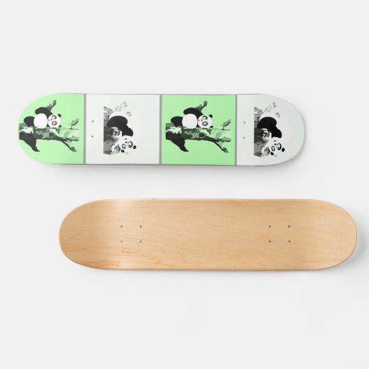 Pandas Checker - groen Persoonlijk Skateboard (Horizontaal)