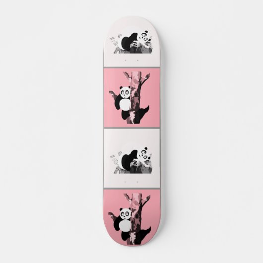 Pandas Checker - Roze Persoonlijk Skateboard (Voorkant)