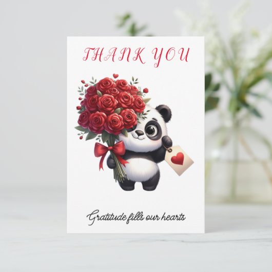 Panda's Dankbaarheid - Bedankkaart (Staand voorkant)