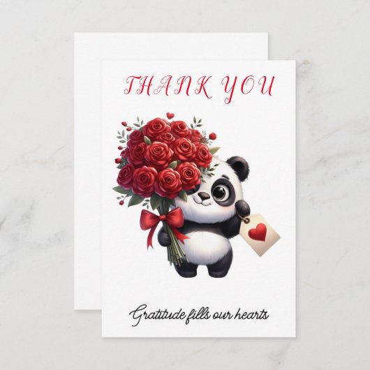 Panda's Dankbaarheid - Bedankkaart (Voorkant / Achterkant)