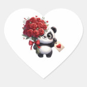 Panda's Dankbaarheid - Hart Sticker (Voorkant)