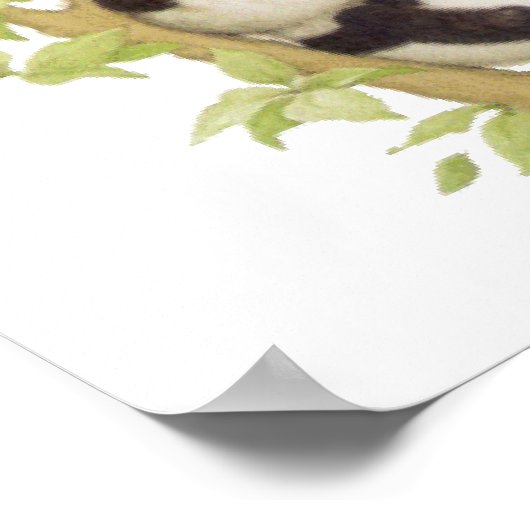 Pandas die in een boom speelt poster (Hoek)