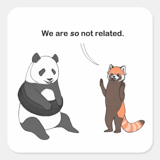 Panda's: Dus niet gerelateerde Sticker (Voorkant)