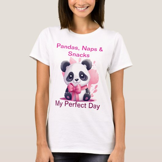 Panda's, dutjes en snacks - Grappig Schattige Pand T-shirt (Voorkant)