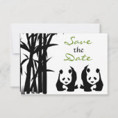Panda's en Bamboe Bruiloft Save the Date (Voorkant)