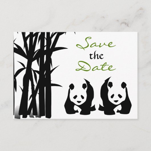 Panda's en Bamboe Huwelijk Save the Date (Voorkant)