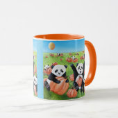 Panda's en pompoenen Herfst Mok (Voorkant rechts)