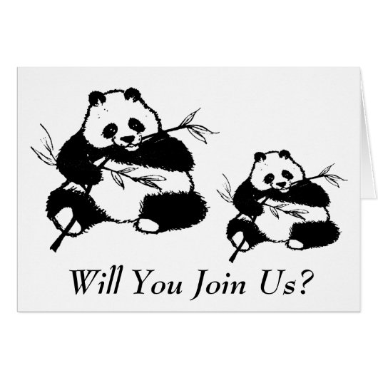 Panda's Eten, Uitnodigingskaart (Voorkant Horizontaal)