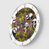 Pandas familie grote klok (Hoek)