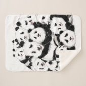 Pandas Family Sherpa Blanket Sherpa Deken (Voorkant (horizontaal))