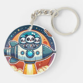 Panda's gaan naar Mars Space Sleutelhanger (Achterkant)