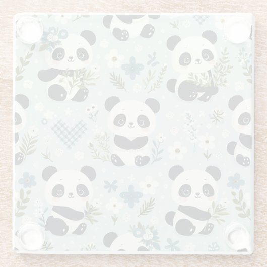 Pandas Glazen Onderzetter (Achterkant)