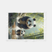 Panda's hardlopen door rivier zachte fleece deken (Voorkant (Horizontaal))