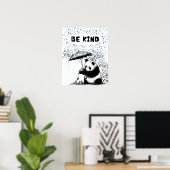 Panda's Haven: Wees aardig tegen gevederde vriende Poster (Thuiskantoor)