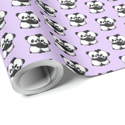 Pandas Hugging Wrapping Paper Cadeaupapier (Rol Hoek)